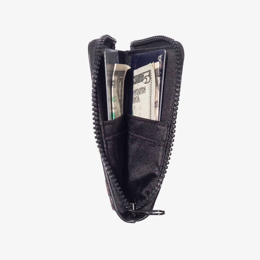 Black | Zipper Wallet | For Cards, Cash, Coins, & More